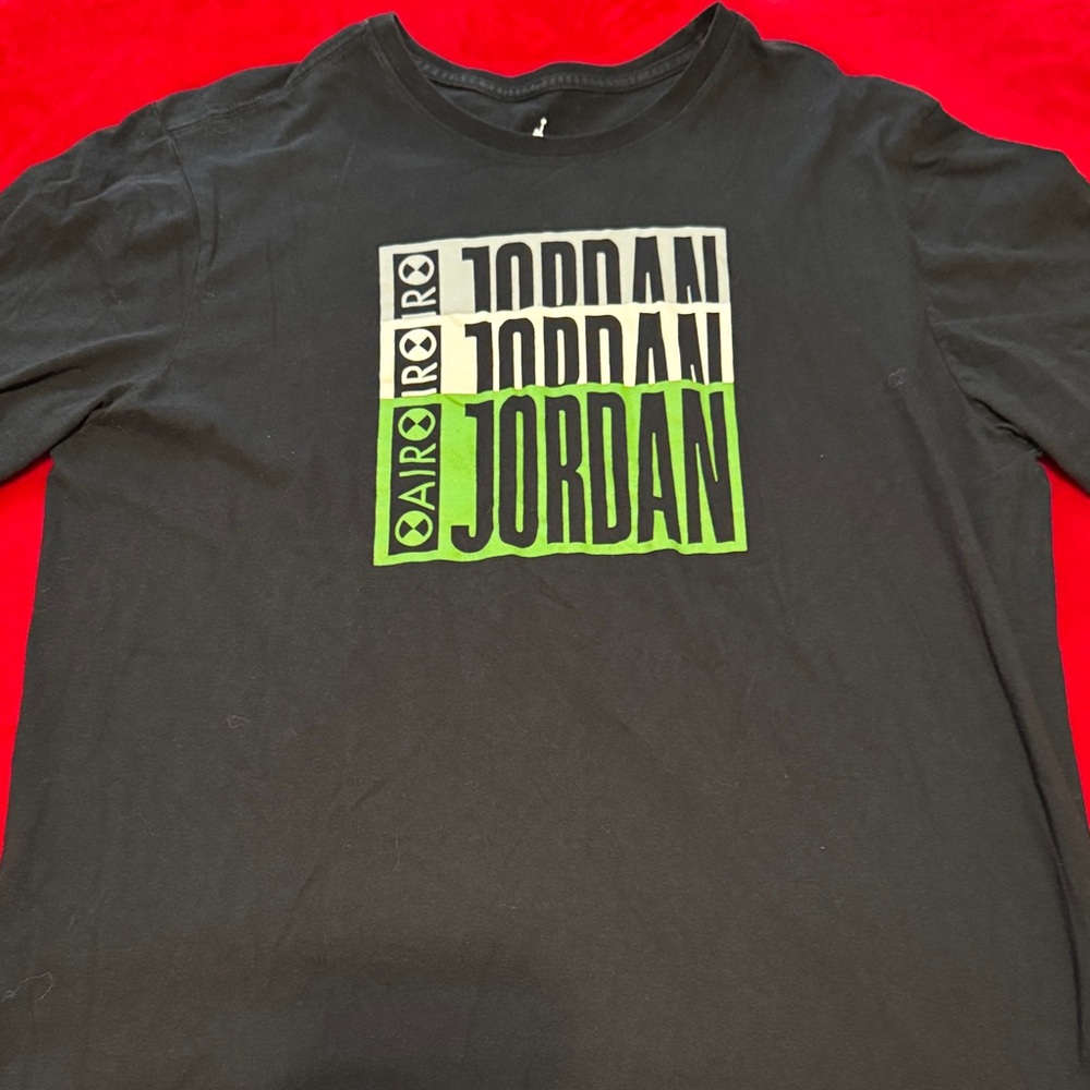 Jordan Black Tee with Green Logo